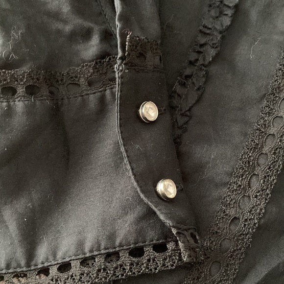 Express size M collarless,sheer black  button down - Picture 4 of 8